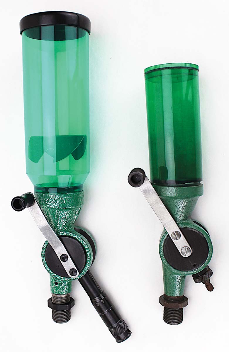 The new UPM-3 Competition Powder Measure (left) outclasses the older Uniflow (right) and similar powder measures in more than just size.